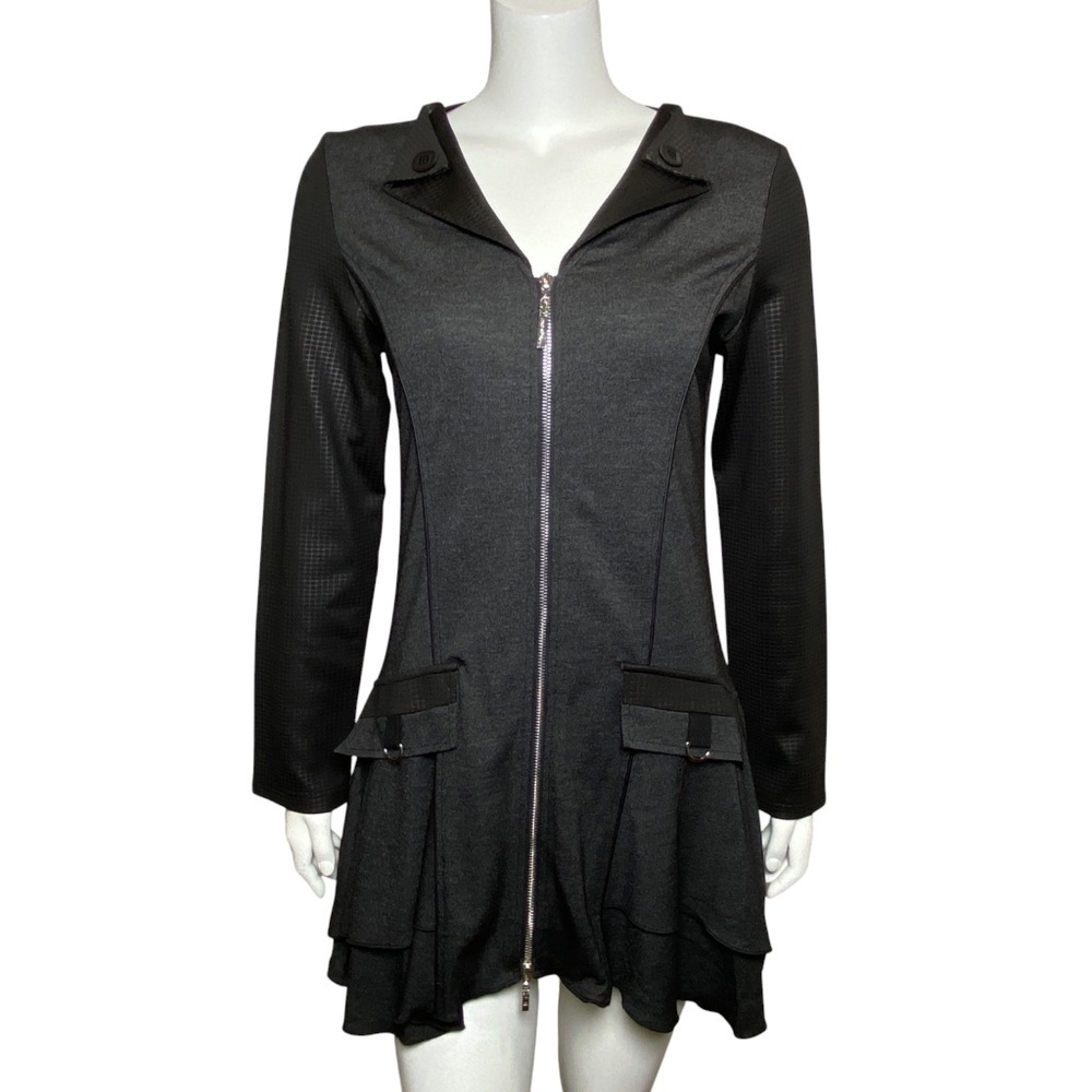 Dzhavael Couture Jacket Art To Wear Black Long Sleeve Full Zip Womens Size M
